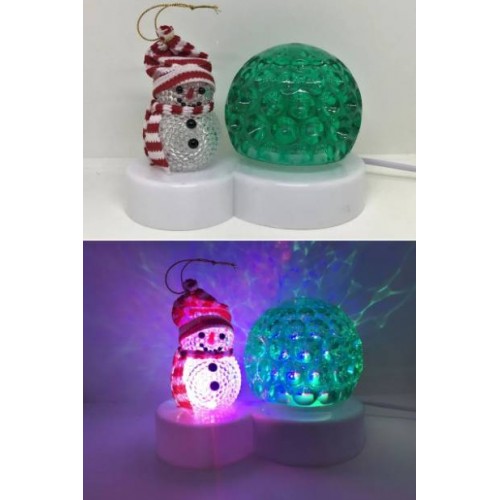 Світильник новорічний Supretto Світлодіодний диско шар + Сніговик Led Magic Ball