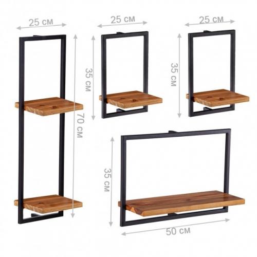 Комплект полиць GoodsMetall у стилі LOFT ПК5 Комплект полиць GoodsMetall у стилі LOFT ПК5