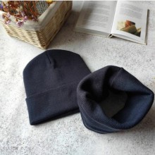 Комплект шапка з хомутом Luxyart унісекс розмір підлітковий джинс (OL-004)