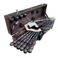 Набір шампурів ГЕПАРД Gorillas BBQ у дерев'яній коробці Набір шампурів ГЕПАРД Gorillas BBQ у дерев'яній коробці