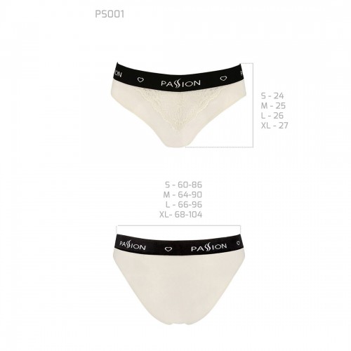 Трусики з широкою гумкою і мереживом Passion PS001 PANTIES ecru, size L в інтернет супермаркеті PbayMarket!