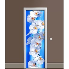 Наклейка на двері Zatarga «Орхідеї в океані» 650х2000 мм вінілова 3Д наклейка декор самоклеюча