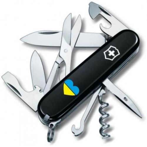 Ніж Victorinox Climber Ukraine 91мм Серце син-жовт (1049-Vx13703.3_T1090u) Ніж Victorinox Climber Ukraine 91мм Серце син-жовт (1049-Vx13703.3_T1090u)
