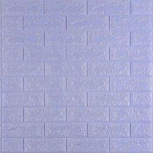 3D панель самоклеюча цегла світло-фіолетова 700x770x5мм (015-5) Sticker Wall SW-00000083