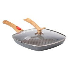 Сковорода-гриль з антипригарним покриттям та знімною ручкою MGC 28 см Сірий (HP-4-462G)