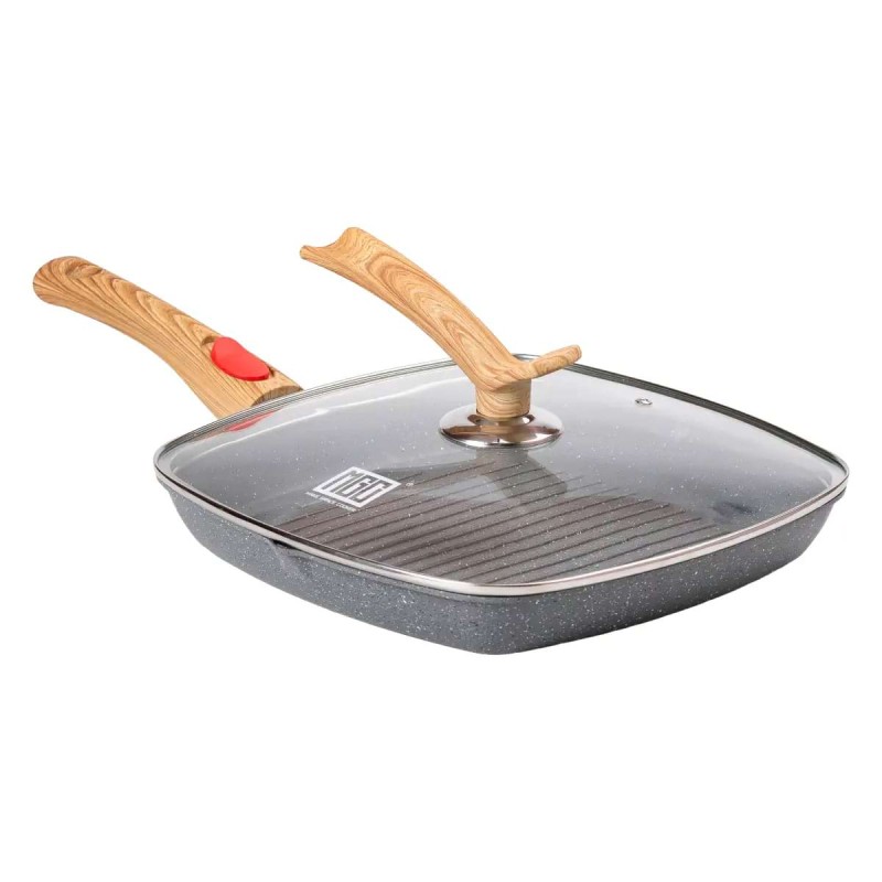 Сковорода-гриль з антипригарним покриттям та знімною ручкою MGC 28 см Сірий (HP-4-462G)