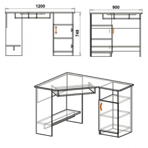 Комп'ютерний стіл СУ-13 Компанит Венге темний Комп'ютерний стіл СУ-13 Компанит Венге темний