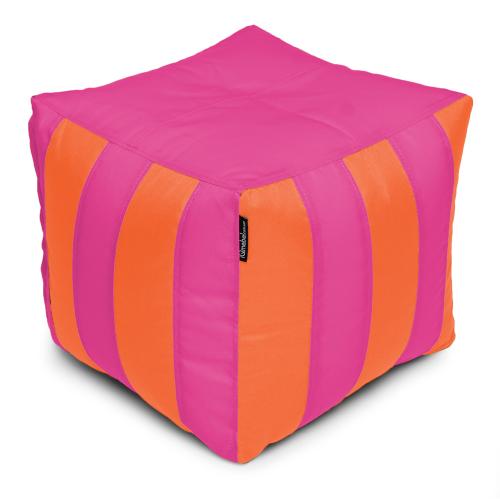 Пуф Кубик Смугастий Оксфорд 40х40 Студія Комфорту Помаранчевий + Рожевий Пуф Кубик Смугастий Оксфорд 40х40 Студія Комфорту Помаранчевий + Рожевий