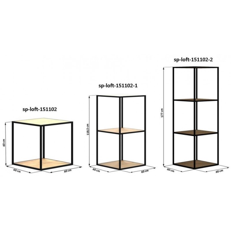 Стелаж для зберігання в стилі Loft NS-1709 1800x600x600 мм Черный