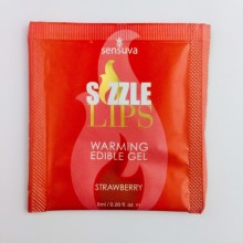 Пробник масажного гелю Sensuva - Sizzle Lips Strawberry (6 мл)