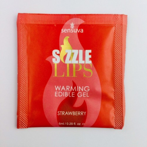 Пробник масажного гелю Sensuva - Sizzle Lips Strawberry (6 мл) в інтернет супермаркеті PbayMarket!