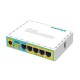 Маршрутизатор MikroTik RouterBOARD RB750UPr2 hEX PoE lite (650MHz/64Mb, 1xUSB, 5х100Мбіт, PoE in, PoE out)