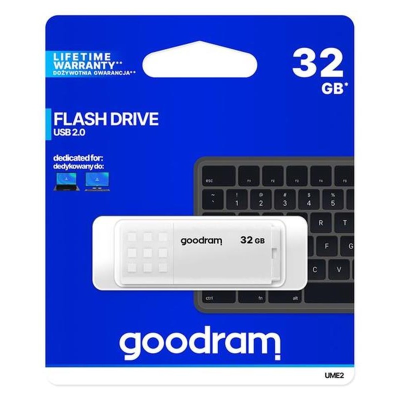 Флеш-накопичувач USB 32GB GOODRAM UME2 White (UME2-0320W0R11)