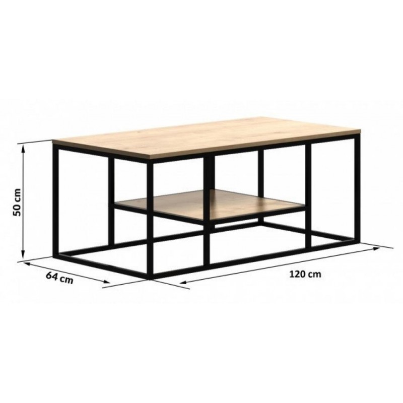 Кавовий журнальний столик у стилі Loft NS-504 530x1200x640 мм Черный