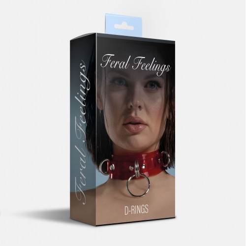 Нашийник для фіксації Feral Feelings - D-Rings Red Trasparent в інтернет супермаркеті PbayMarket!