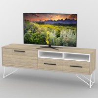 Тумба під телевізор Тиса Мебель ТВ-367 Дуб сонома Білий 65x44x180 см Тумба під телевізор Тиса Мебель ТВ-367 Дуб сонома Білий 65x44x180 см