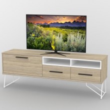 Тумба під телевізор Тиса Мебель ТВ-367 Дуб сонома Білий 65x44x180 см
