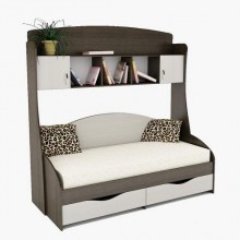 Дитяча кровать з надбудовою Тиса Мебель Горизонт Венге Дуб молочний 200.5x86x197.2 см