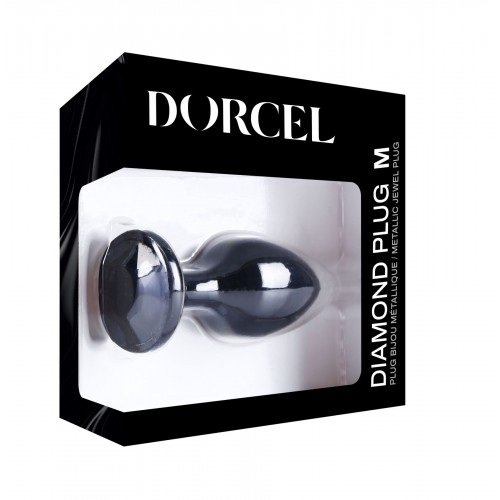 Металева анальна пробка з кристалом Dorcel Diamond Plug Black M в інтернет супермаркеті PbayMarket!