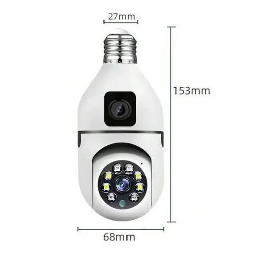 IP-камера відеоспостереження UKC SQ02 E27 Wi-Fi White IP-камера відеоспостереження UKC SQ02 E27 Wi-Fi White