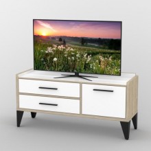Тумба під телевізор Тиса Мебель ТВ-408 Дуб сонома Білий 68x44x139 см