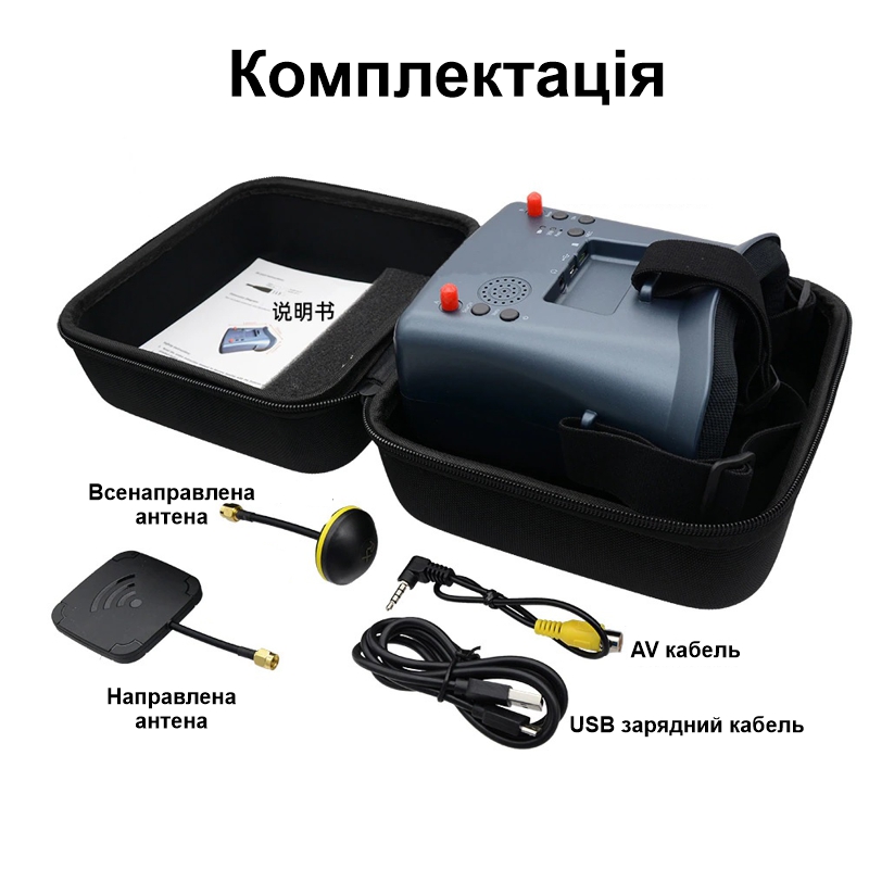 FPV окуляри - шолом для квадрокоптера та авіамоделей із записом відео Nectronix LS008D, 4,3