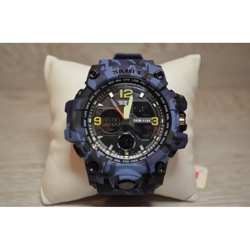 Чоловічий годинник Skmei Hamlet 1155 Синій камуфляж