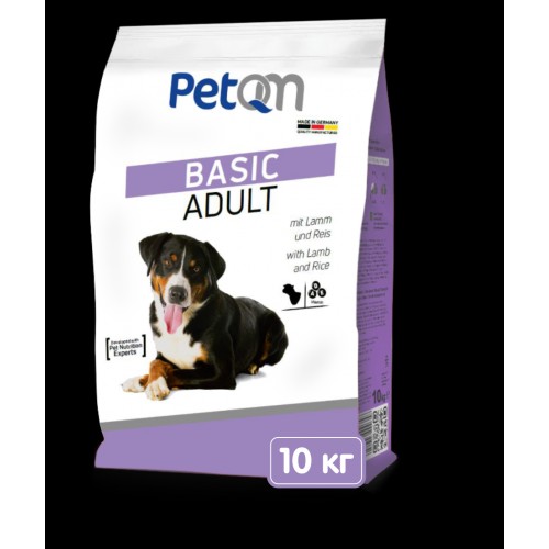 Сухий корм для собак з ягням та рисом PetQM Dogs Basic with Lamb & Rice 10 kg 701565