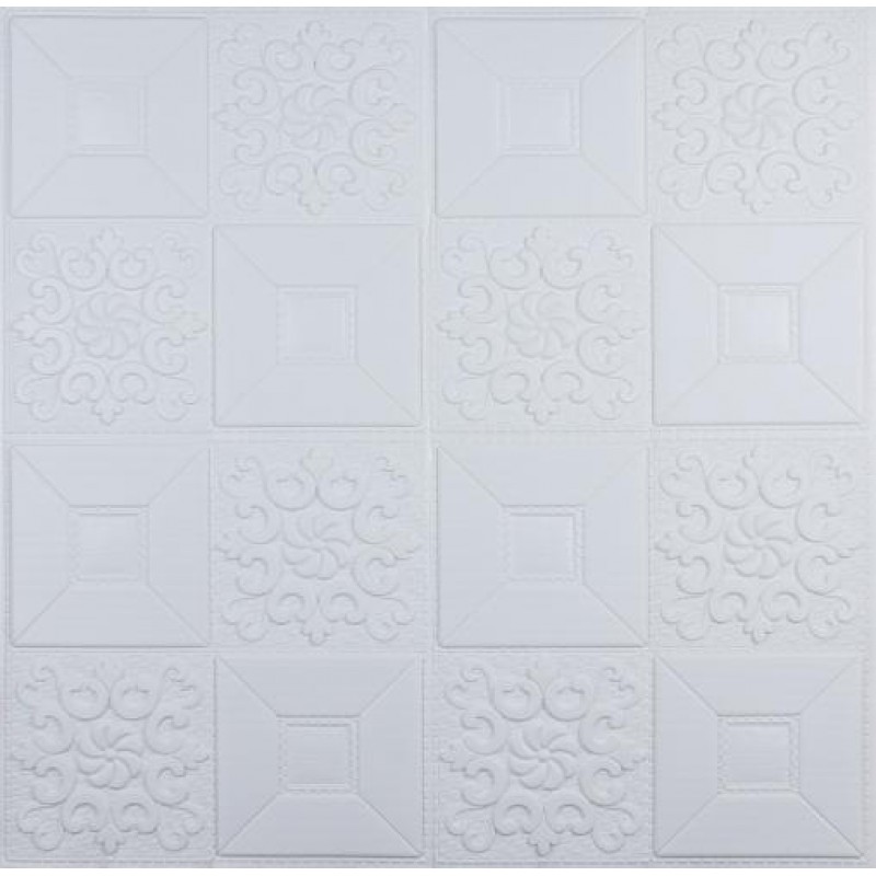 Самоклеюча панель 3D 3D Loft HP-HC01-3 Біла орнамент 700x700x3мм