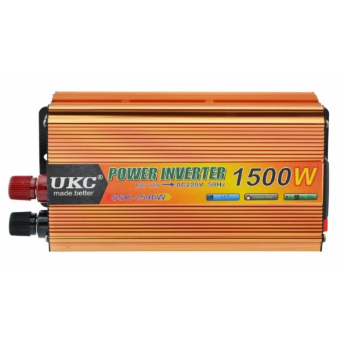 Перетворювач автомобільної напруги інвертор UKC 12-220V 1500W + USB Gold (1756375684)