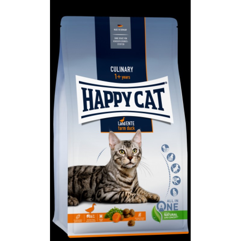 Сухий корм для дорослих кішок Happy Cat Culinary Land Ente зі смаком качки 4 кг