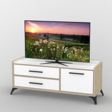 Тумба під телевізор Тиса Мебель ТВ-406 Дуб сонома Білий 58x54x149 см