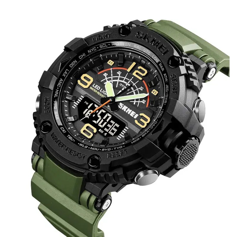 Чоловічий спортивний наручний годинник Skmei 1617 Зелений