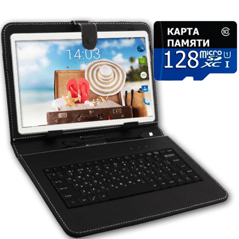 Планшет-телефон Adronix X1001 Silver LTE 2/32GB + Чохол-клавіатура + Карта пам'яті 128GB