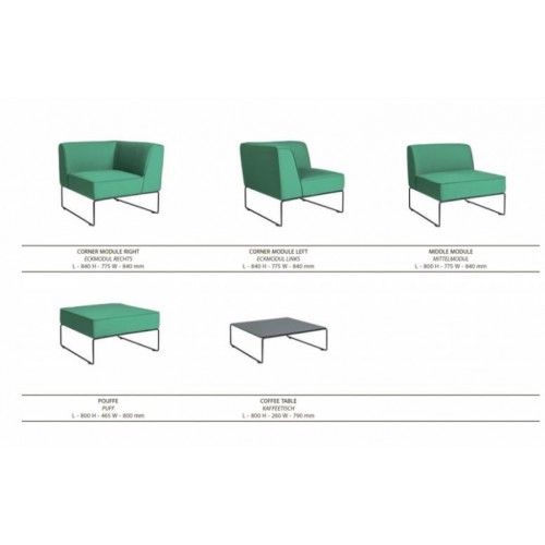 Модульний диван та столик для вулиці CRUZO Діас Зелений (d0006) Модульний диван та столик для вулиці CRUZO Діас Зелений (d0006)