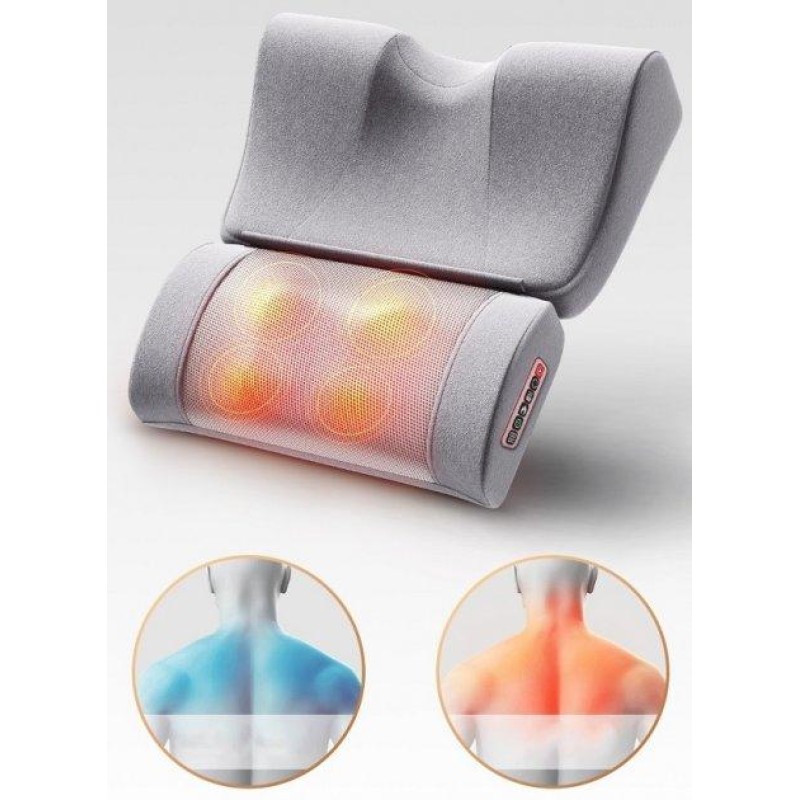 Подушка масажна роликова для шиї, спини та тіла з функцією підігріву Paradise Sound 501-С Сірий (1477900013)