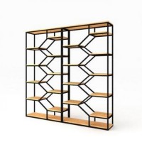 Стелаж для зберігання в стилі Loft NS-1699 2030x1600x300 мм Черный Стелаж для зберігання в стилі Loft NS-1699 2030x1600x300 мм Черный