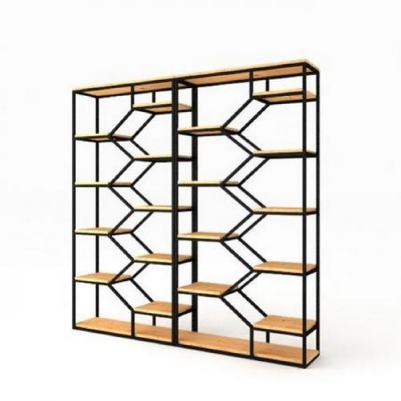 Стелаж для зберігання в стилі Loft NS-1699 2030x1600x300 мм Черный