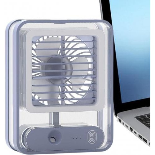 Міні кондиціонер акумуляторний від USB Transparent Spray Light Fan (UKC-01)