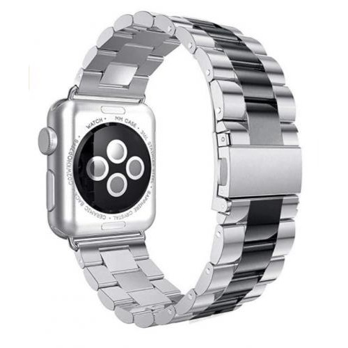 Браслет BeWatch для Apple Watch series 3 4 | 5 | 6 із шириною корпусу 38|40mm Duo класичний сталевий Сріблясто-Чорний (1025411) Браслет BeWatch для Apple Watch series 3 4 | 5 | 6 із шириною корпусу 38|40mm Duo класичний сталевий Сріблясто-Чорний (1025411)