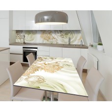 Наклейка 3Д вінілова на стіл Zatarga «Пружні бутони» 600х1200 мм для будинків, квартир, столів, кав'ярень.