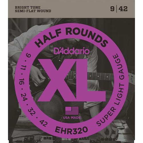 Струни для електрогітари D'Addario EHR320 Half Rounds Super Light Electric Guitar Strings 9/42 Струни для електрогітари D'Addario EHR320 Half Rounds Super Light Electric Guitar Strings 9/42