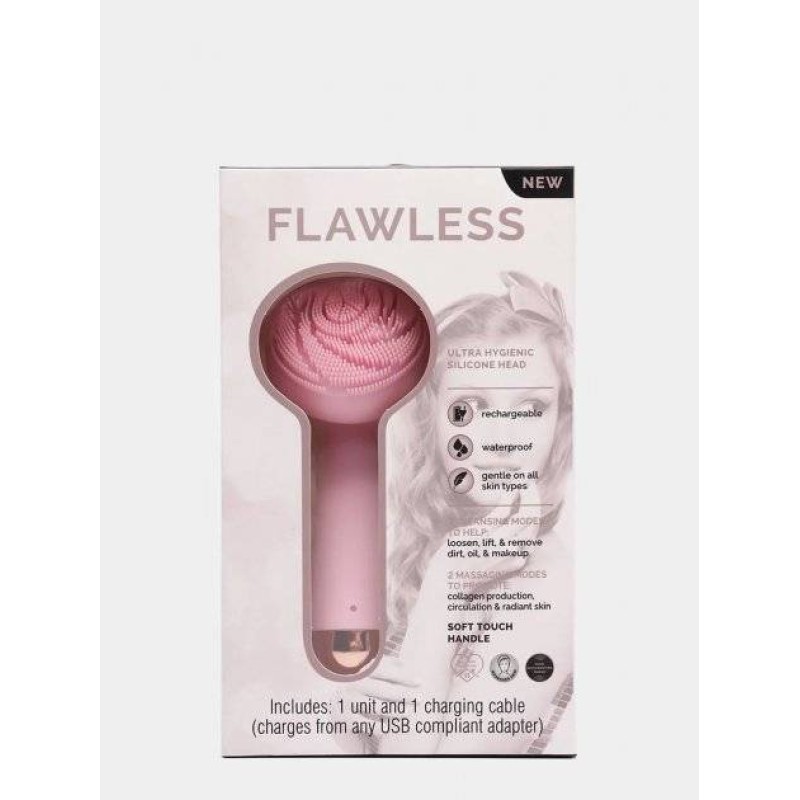 Щітка силіконова масажна для чищення обличчя Foreo Flawless Рожевий AN 221938