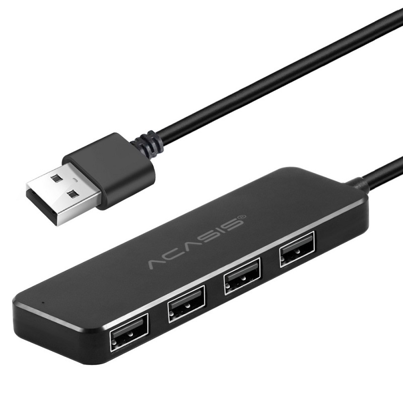 USB hub Acasis AB2-L412 на 4 порти USB 2.0 Чорний