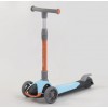 Самокат триколісний Best Scooter складане алюмінієве кермо, 3 колеса PU зі світлом Blue/Orange (102032)