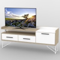 Тумба під телевізор Тиса Мебель ТВ-339 Дуб сонома Білий 73x44x180 см Тумба під телевізор Тиса Мебель ТВ-339 Дуб сонома Білий 73x44x180 см