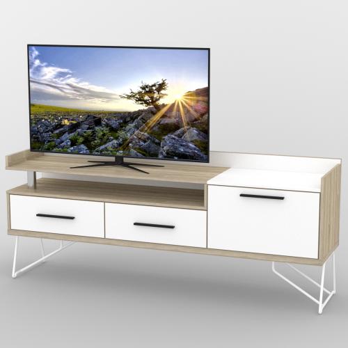 Тумба під телевізор Тиса Мебель ТВ-339 Дуб сонома Білий 73x44x180 см Тумба під телевізор Тиса Мебель ТВ-339 Дуб сонома Білий 73x44x180 см