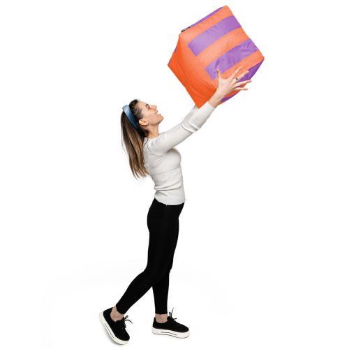 Пуф Кубик Смугастий Оксфорд 40х40 Студія Комфорту Фіолетовий + Помаранчевий Пуф Кубик Смугастий Оксфорд 40х40 Студія Комфорту Фіолетовий + Помаранчевий