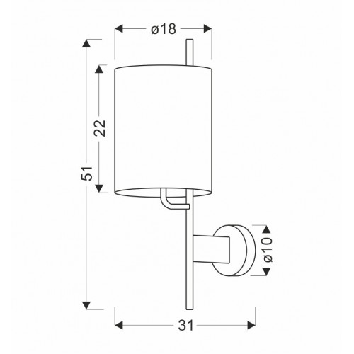 Бра Candellux Bendi 31x51 см Чорний (21-25296)