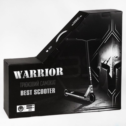 Самокат трюковий Best Scooter Warrior HIC-система пеги алюмінієвий диск та дека колеса PU 100 кг Black and red (112767)
